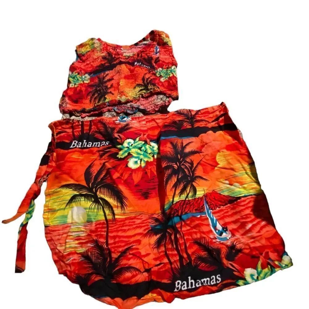 Bahamas size small wrap skirt and stretch elastic top like new see pics
